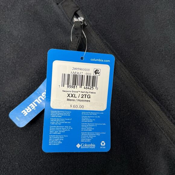 Columbia 1/2 Fleece Sweater Size 2XL Mens Black Sequoia Grove $60 - Picture 15 of 16